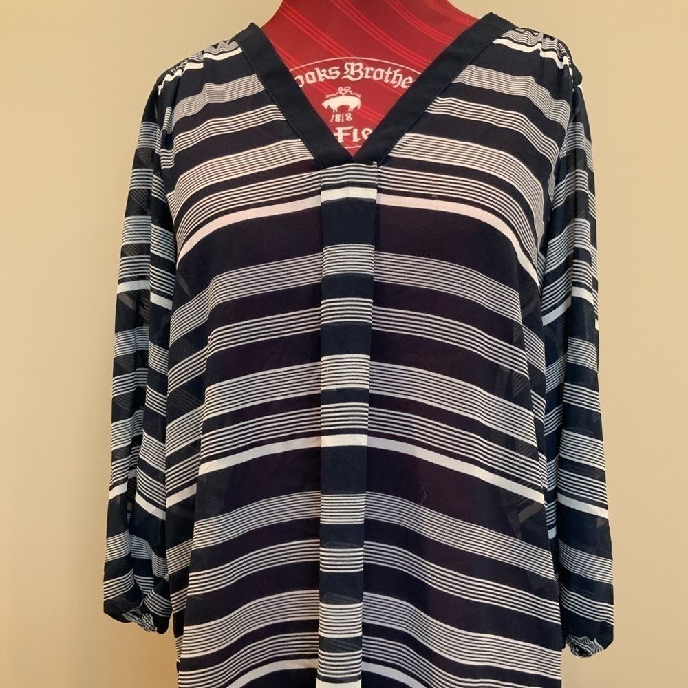 Loft long sleeves with white and navy blue strips